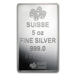 5 oz Pamp Suisse Silver Bar - Fortuna (In Assay) .999 Fine
