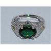 Image 1 : Chrome Tourmaline  2.0 ctw  &  Diamond Ring 14KW