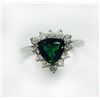 Image 1 : CROME TOURMALINE TRIL 1.19CT, 18K W/G RING 3.52GRAM / DIAMOND RD 0.41CT