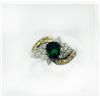 Image 1 : TSAVORITE 0.93CT, 14(1) 14K W/G RING 3.65GRAM / DIAMOND 0.41CT / Y.SAPP 0.29CT