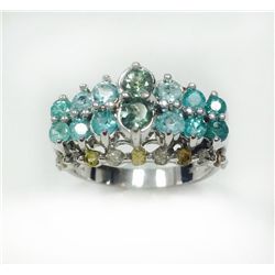 PARAIBA 0.90CT,  14K W/G RING 6.70GRAM  / DIAMOND 0.37CT / Y.SAPP 0.38CT