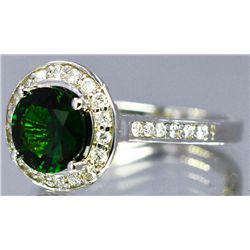 Tsavorite  2.26 ctw Diamond Ring  14KW