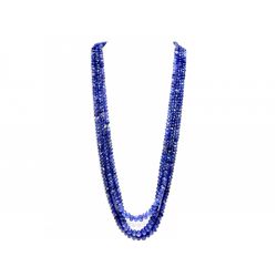 Tanzanite Beaded Necklace Rope 290.00ct