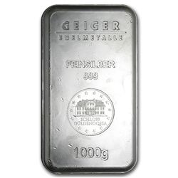 1000 gram Geiger 'Security Line' Silver Bar (1 kilo) .999 Fine