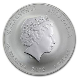 2012 1 oz Silver Australian Lunar Year of the Dragon Coin