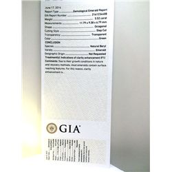 GIA  Emerald 5.52ct Octagonal