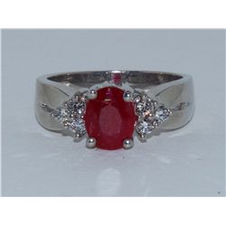 Ruby  1.71  ctw & Diamond Ring 14KW