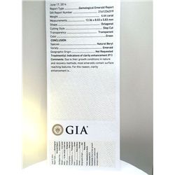 GIA  Emerald 4.44ct Octagonal