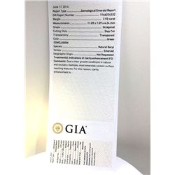 GIA  Emerald 2.92ct Octagonal