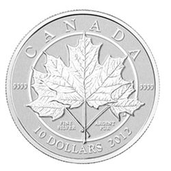 2012 1/2 oz Silver Canadian $10 Maple Leaf Forever (W/ COA)