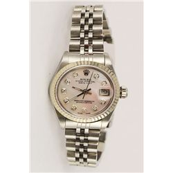 LADY ROLEX STAINLESS STEEL SILVER DIAL  DIAMOND
