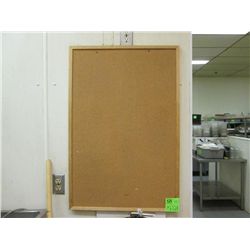 TWO CORK BOARDS, ONE BLACK BOARD, AND ONE WHITE BOARD