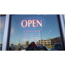 PROGRAMABLE LIGHTED OPEN SIGN WITH DAYS OPEN AND HOURS CAPEABILITY