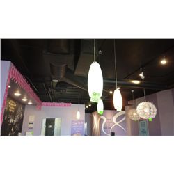 4 HANGING OPAQUE GLASS LIGHTS