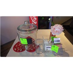 DISPLAY JARS  AND BUSINESS CARD HOLDER