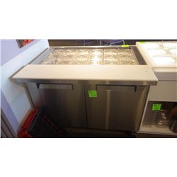 FOGEL 45" W DOUBLE DOOR REFIGERATOR WITH CHILLED TOP, PREP STATION AND 18 PRODUCT CONTAINERS