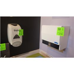 ONE TOWEL DISPENSER AND ONE SOAP DISPENSER