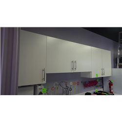9' SECTION OF UPPER AND LOWER CABINTES MALAMINE FINISH WITH COUNTERTOP AND KINDRED TRIPLE STAINLESS 