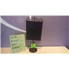Image 2 : WHITE SHELF UNIT WITH SMALL BLACK BOARD WITH METAL PEDISTAL STAND