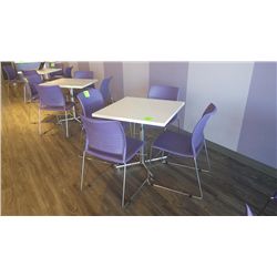 30" X 30" SQUARE PEDISTAL TABLE AND 4 CHAIRS