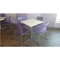 30" X 30" SQUARE PEDISTAL TABLE AND 4 CHAIRS