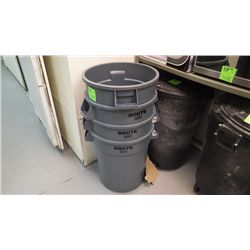 6 ASSORTED PLASTIC GARBAGE PAILS