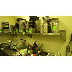 TWO STAINLESS STEEL SHELVES APPROX 92" X 14"