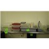 Image 1 : MISC PALASTIC WATER JUGS, PLASTIC CONTAINERS, BOTTLES, AND TRAY