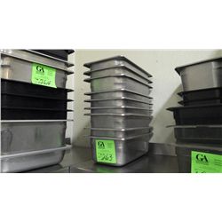 9 STAINLESS RECTANGULAR CONTAINERS