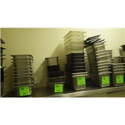 2 STAINLESS RECTANGULAR CONTAINERS, 18 PLASTIC RECTANGULAR CONTAINERS