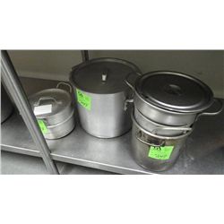 4 ASSORTED SIZED POTS