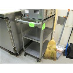 16" X 25" STAINLESS STEEL SHELF ON WHEELS