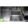 Image 5 : 51" X 20" STAINLESS STEEL SHELF WITH SINK, FAUCET, PAPER TOWEL DISPENSER, AND SOAP DISPENSER