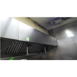 100" X 41" X 24" STAINLESS STEEL RANGE HOOD WITH GRILLS THIS LOT INCLUDES FIRE SUPRESSION SYSTEM