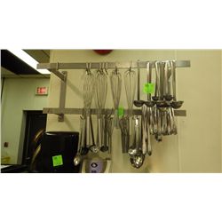 RACK WITH WHISKS, TONGS, AND LADELS INCLUDES RACK
