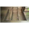 Image 2 : 113" L SHAPED STAINLESS STEEL COUNTER WITH SINK AND FAUCET, AND SILVER POWER PRESOAK DISPENSER