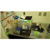 Image 1 : BOX OF APPRONS, TOWELS, PAPER TOWELS, AN MISC ITEMS
