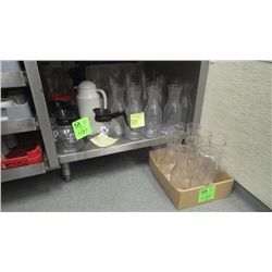 APPROX 39 PLASTIC CARAFFS AND 5 COFFEE POTS