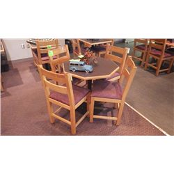 4 SOLID WOOD CHAIRS WITH CLOTH SEAT
