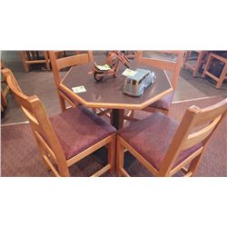 1 SINGLE PEDESTAL OCTAGONAL TABLE (FOUR PERSON)