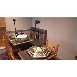1 STAINED GLASS HANGING LAMP (3 BULB)