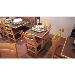 4 SOLID WOOD CHAIRS WITH CLOTH SEAT
