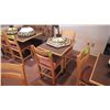 Image 1 : 4 SOLID WOOD CHAIRS WITH CLOTH SEAT