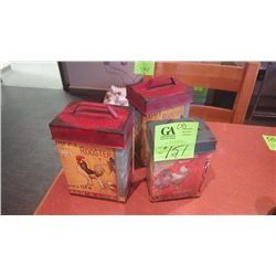 HANDCRAFTED 3 PIECE CANISTER SET
