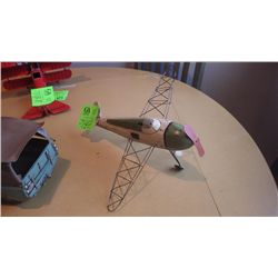 HANDCRAFTED WOODEN MODEL OF ANTIQUE PLANE