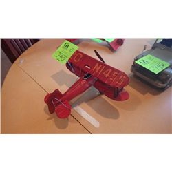 HANDCRAFTED TIN MODEL OF ANTIQUE BIPLANE