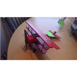 HANDCRAFTED TIN MODEL OF ANTIQUE BIPLANE