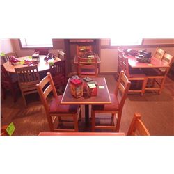 4 SOLID WOOD CHAIRS WITH CLOTH SEAT