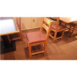 2 SOLID WOOD CHAIRS WITH CLOTH SEAT