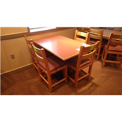 4 SOLID WOOD CHAIRS WITH CLOTH SEAT